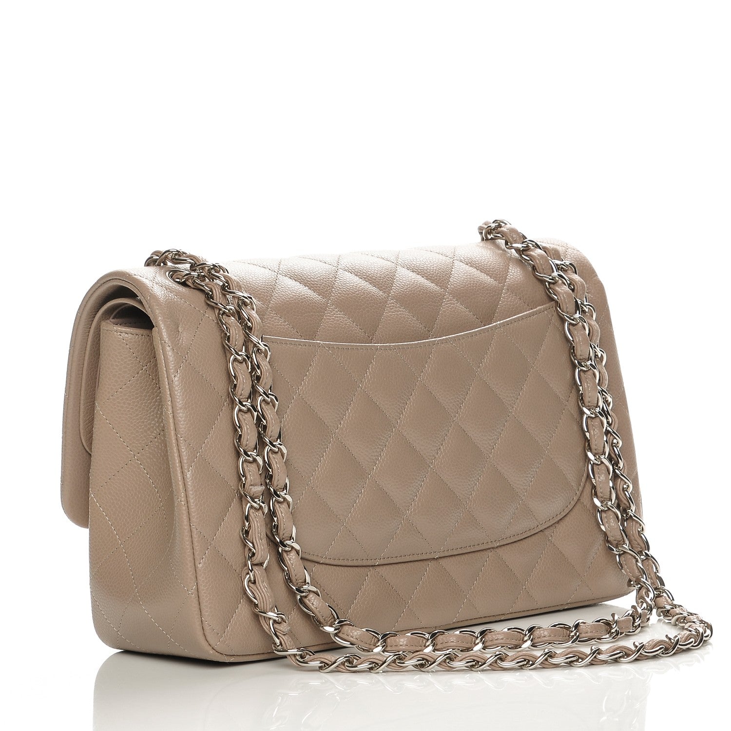 Chanel Caviar Quilted Jumbo Double Flap Beige 3 of 8