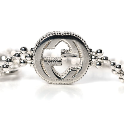 Gucci Sterling Silver Interlocking GG Beaded Flower Bracelet 4 of 5