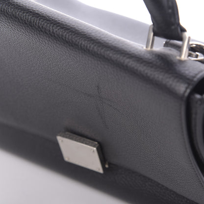 Celine Drummed Calfskin Suede Small Trapeze Black 12 of 13