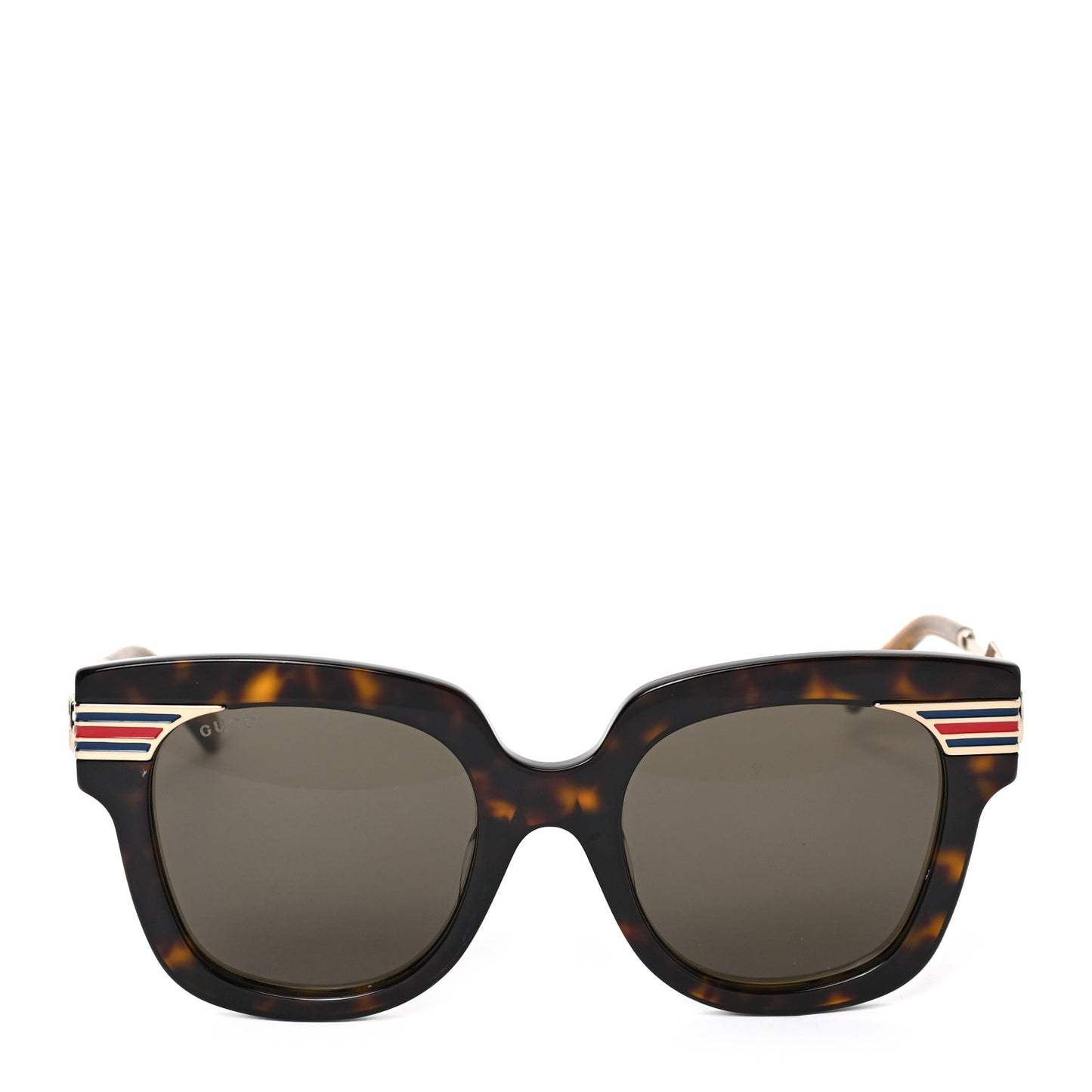 Acetate Square Frame Web Sunglasses GG0281S Havana