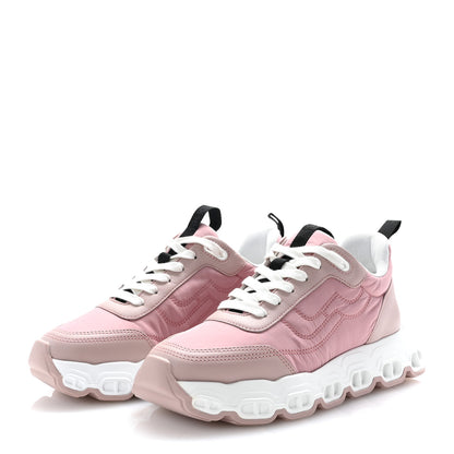 Hermes Parachute Fabric Calfskin Impulse Sneakers 37 Rose Porcelaine 4 of 8