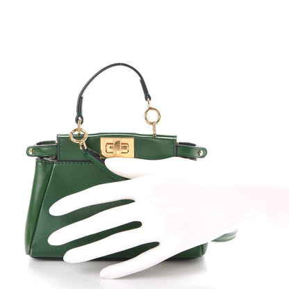 Fendi Shiny Nappa Micro Peekaboo Iconic Satchel Verde Smeraldo 3 of 11
