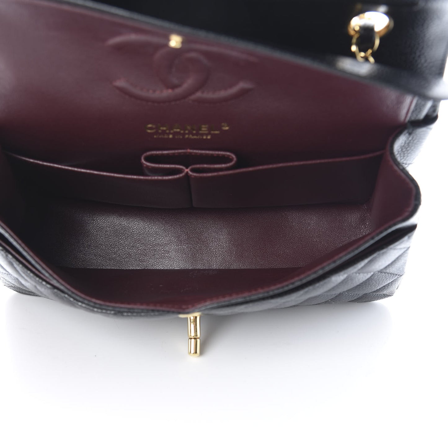 Caviar Quilted Small Double Flap Black