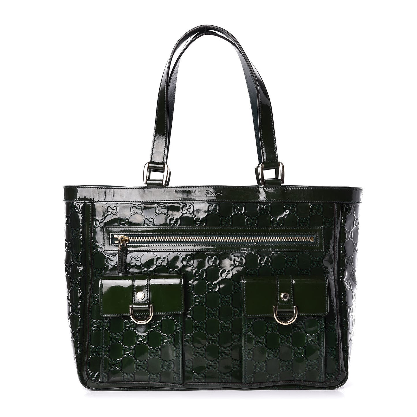 Shiny Guccissima Abbey D Ring Tote Green