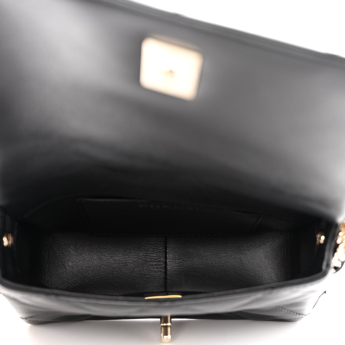 Lambskin Quilted Mini Chain Rows Flap Black