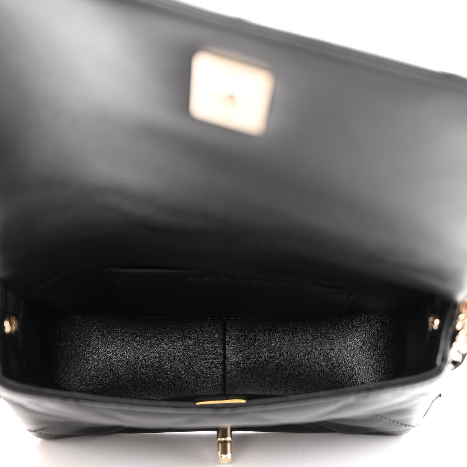 Chanel Lambskin Quilted Mini Chain Rows Flap Black 5 of 12