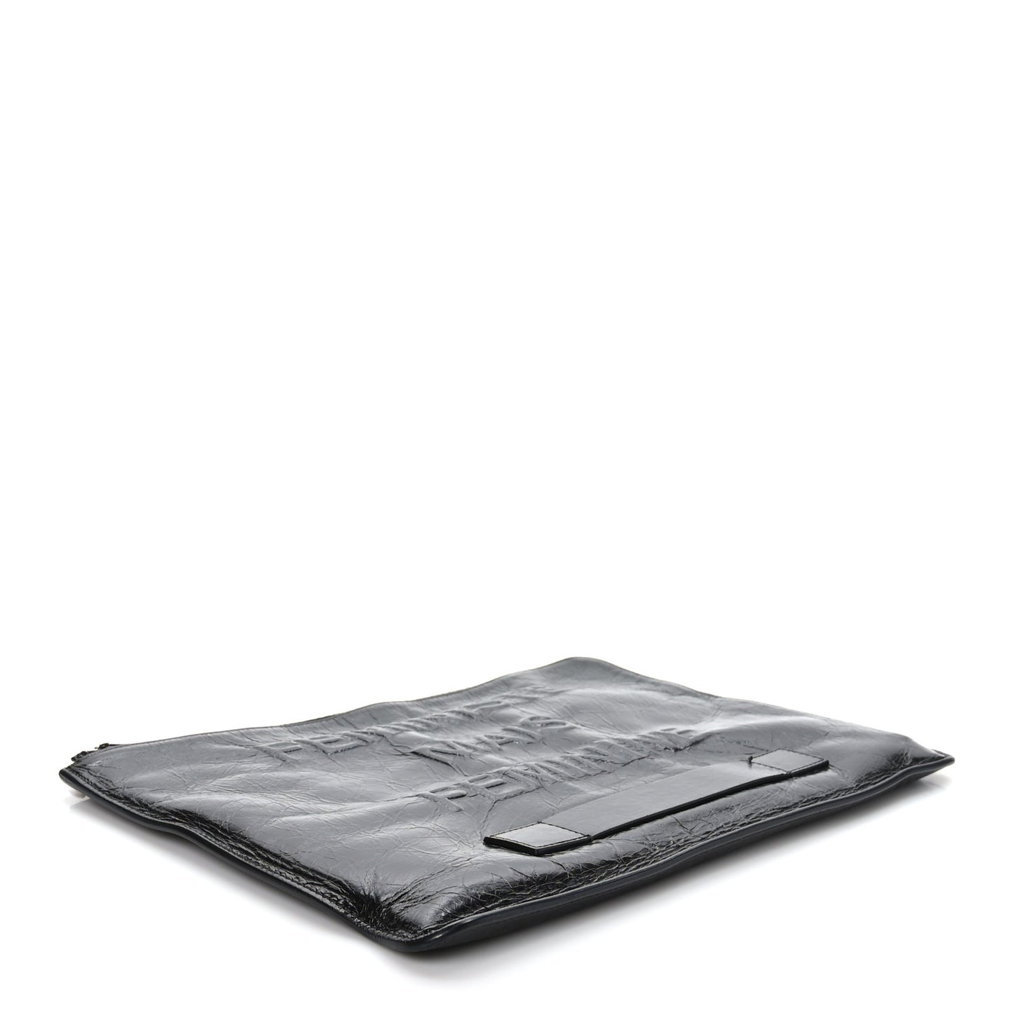 Calfskin Large Feministe Maize Feminine Pouch Clutch Black