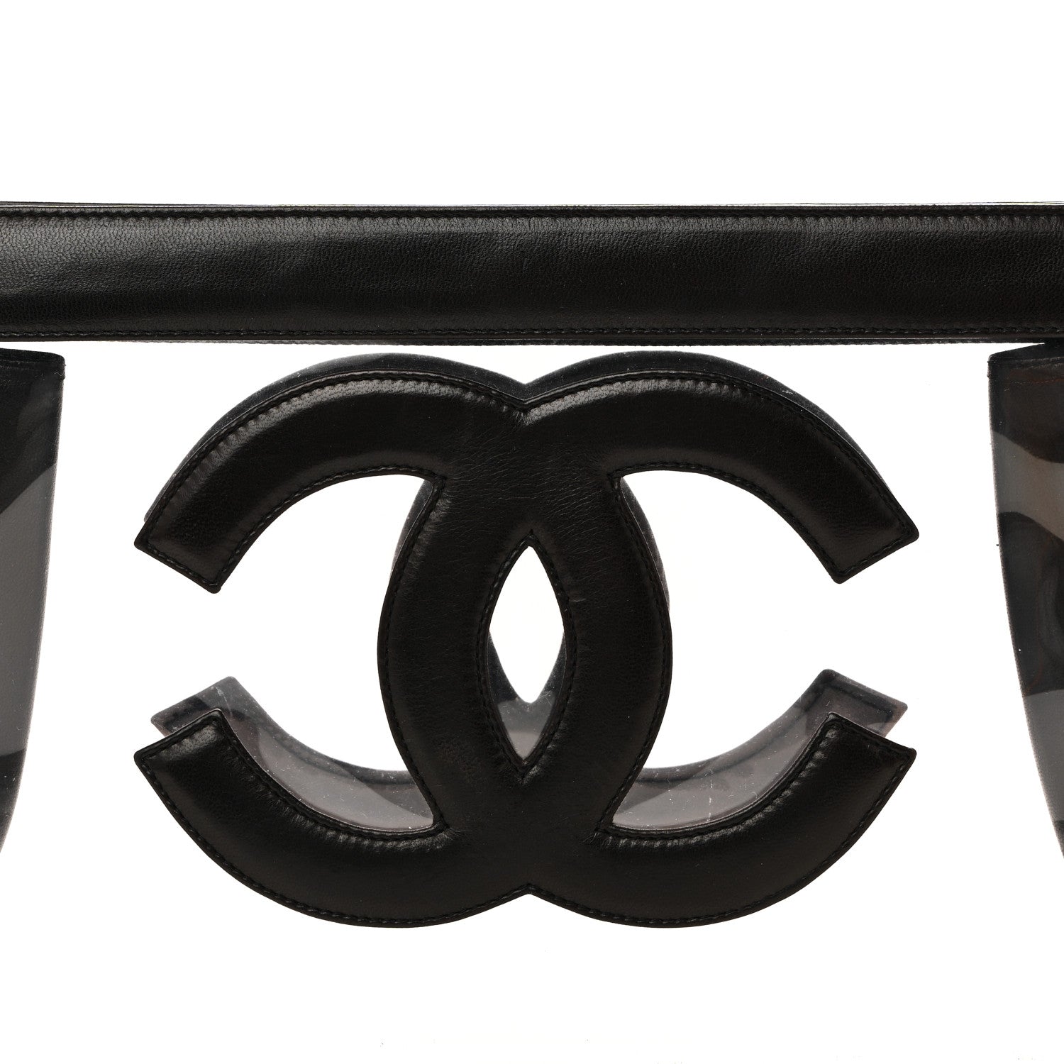 Chanel Vinyl CC Logo Cosmetic Pouch Black 8 of 10