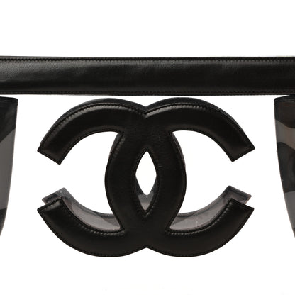 Chanel Vinyl CC Logo Cosmetic Pouch Black 8 of 10