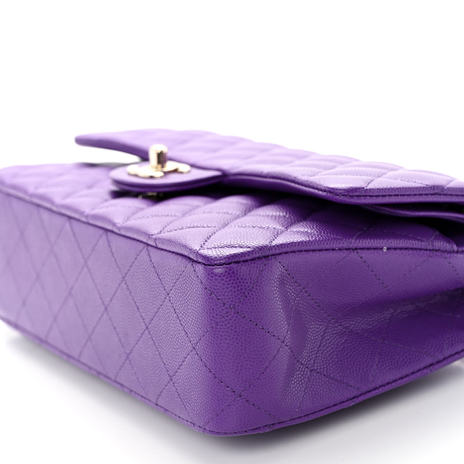 Chanel Caviar Quilted Medium Double Flap Purple 10 of 11
