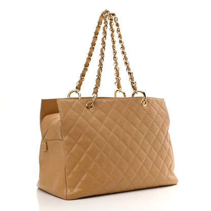 Chanel Caviar Quilted Grand Timeless Tote GTT Beige 3 of 15