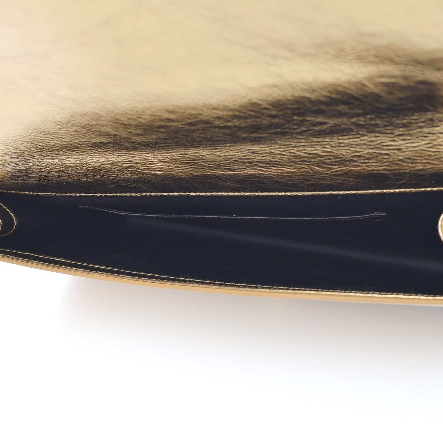 Metallic Calfskin Monogram Large Belle De Jour Clutch Gold