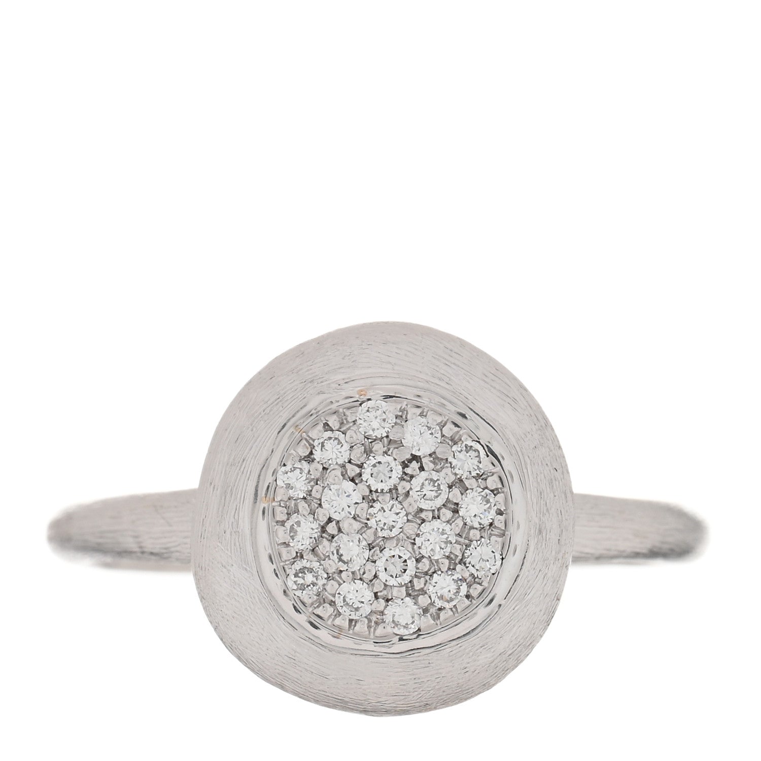 Marco Bicego 18K White Gold Diamond Medium Jaipur Ring 55 7.25 1 of 6