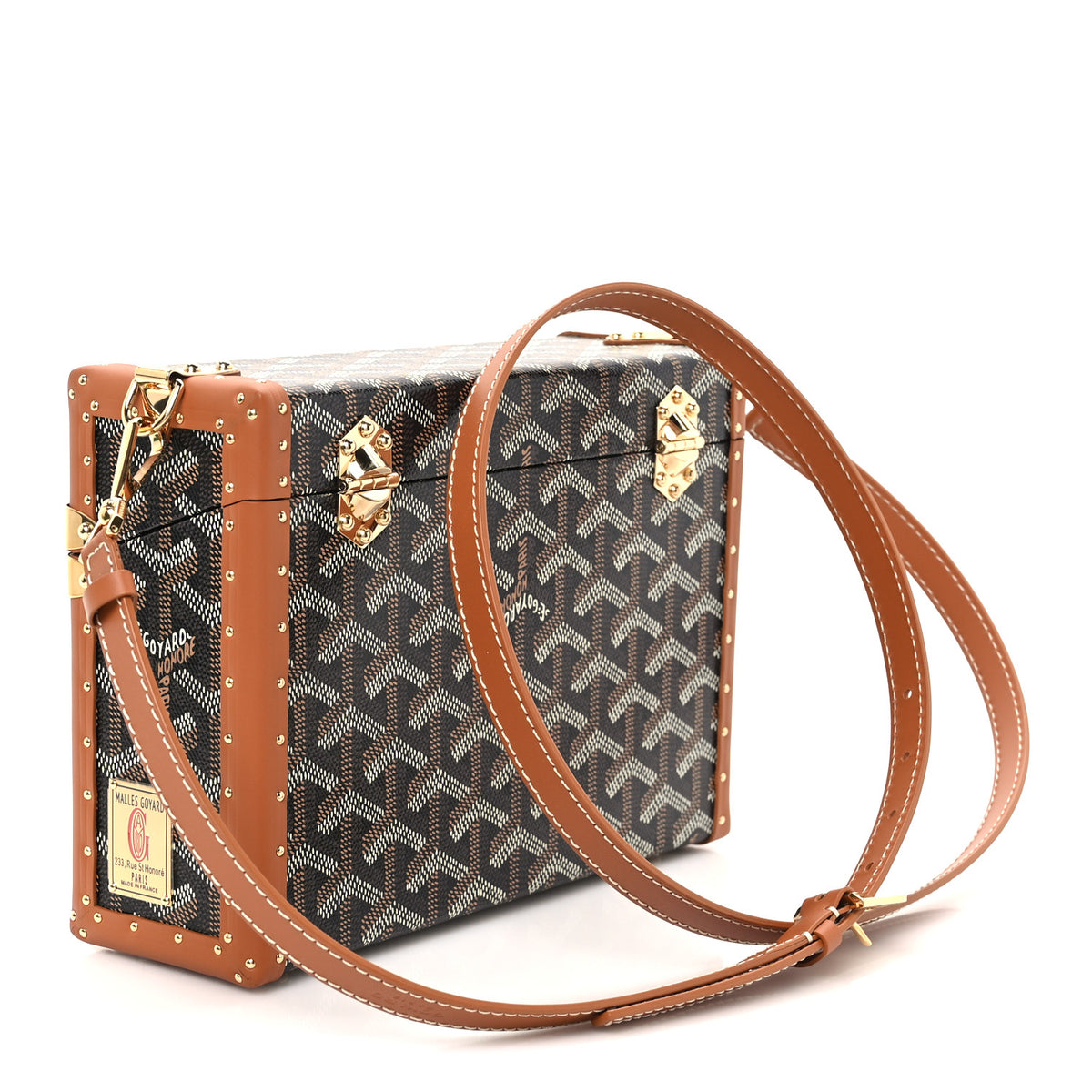 Goyardine Cassette Trunk Bag Black Gold