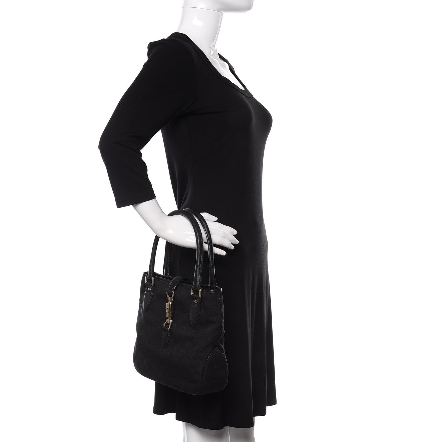 Monogram Small Jackie O Shoulder Bag Black