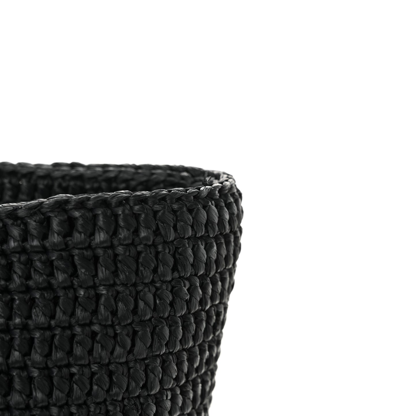 Raffia Logo Tote Black