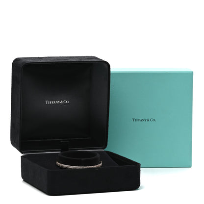 Tiffany 18K Rose Gold Diamond Metro Three-row Hinged Bangle Bracelet 3 of 3