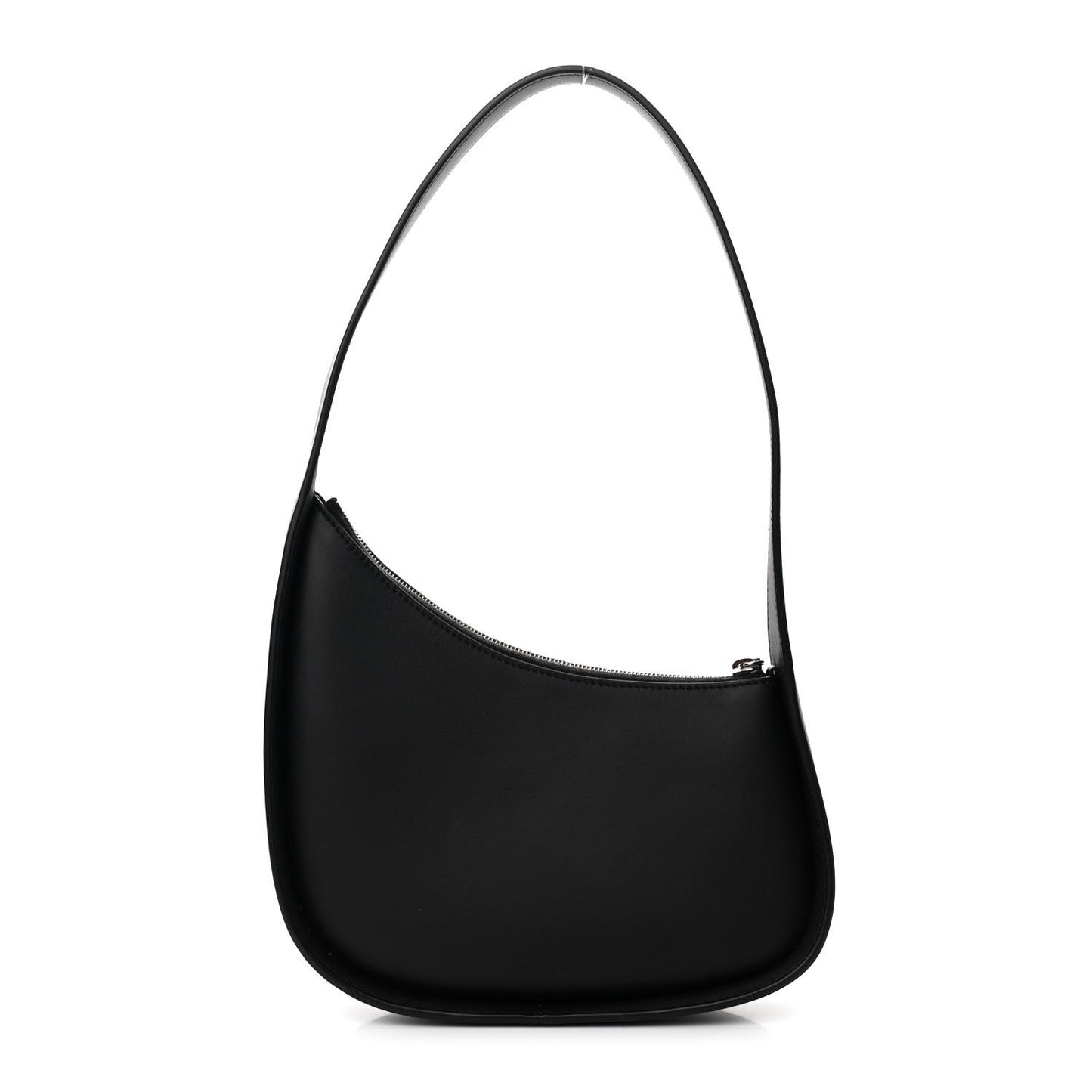 Smooth Calfskin Half Moon Shoulder Bag Black