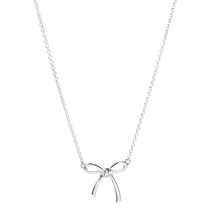Tiffany Sterling Silver Small Bow Pendant Necklace 1 of 4