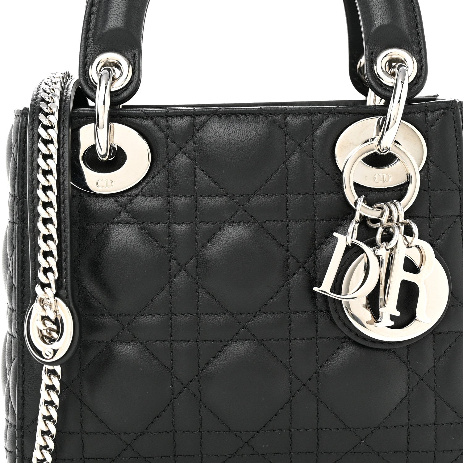 Christian Dior Lambskin Cannage Mini Lady Dior Black 8 of 11