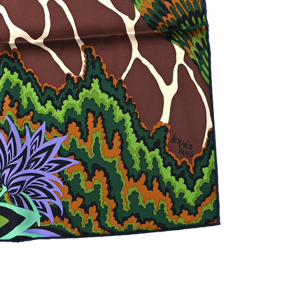 Hermes Silk The Three Graces Scarf 90 Bleu Vif Marron Vert 2 of 3