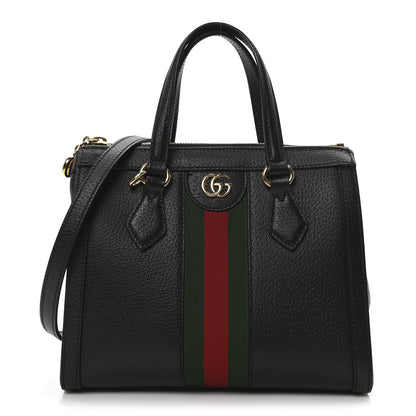 Gucci Textured Calfskin Web Small Ophidia Tote Bag Black 1 of 11