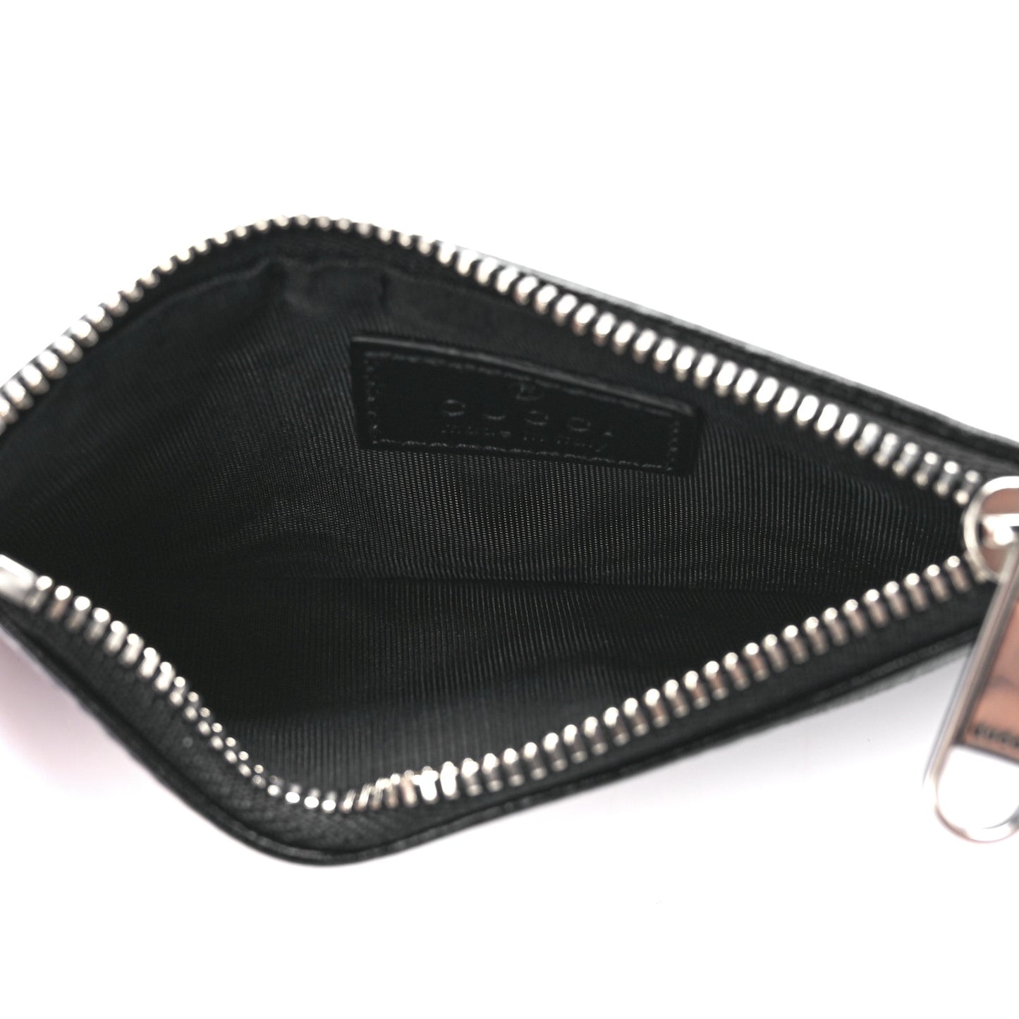 GG Supreme Monogram Azalea Calfskin Retro Interlocking G Coin Case Card Holder Black