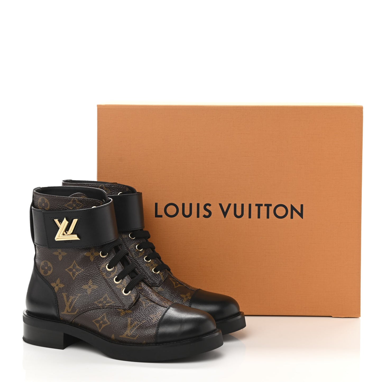 Calfskin Monogram Wonderland Flat Ranger Boots 37.5 Black