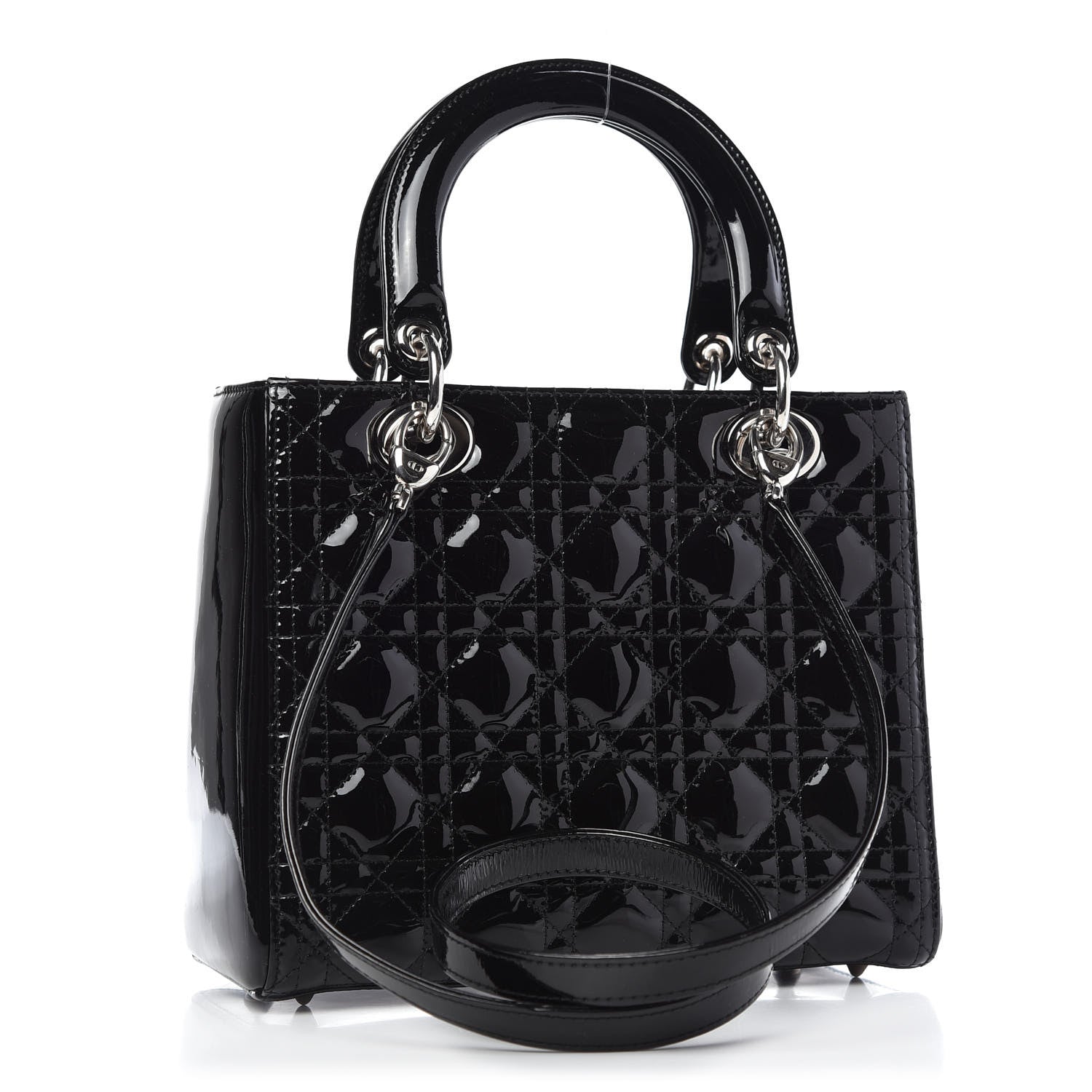 Christian Dior Patent Cannage Medium Lady Dior Black 3 of 9