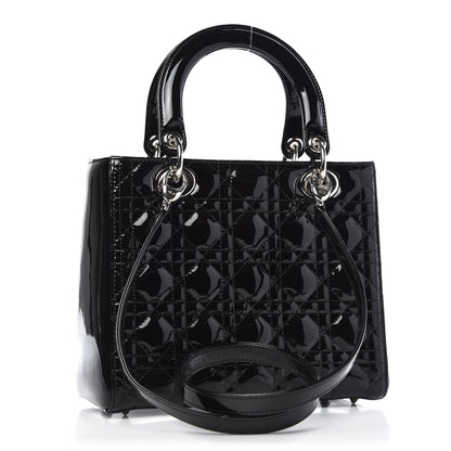 Christian Dior Patent Cannage Medium Lady Dior Black 3 of 9