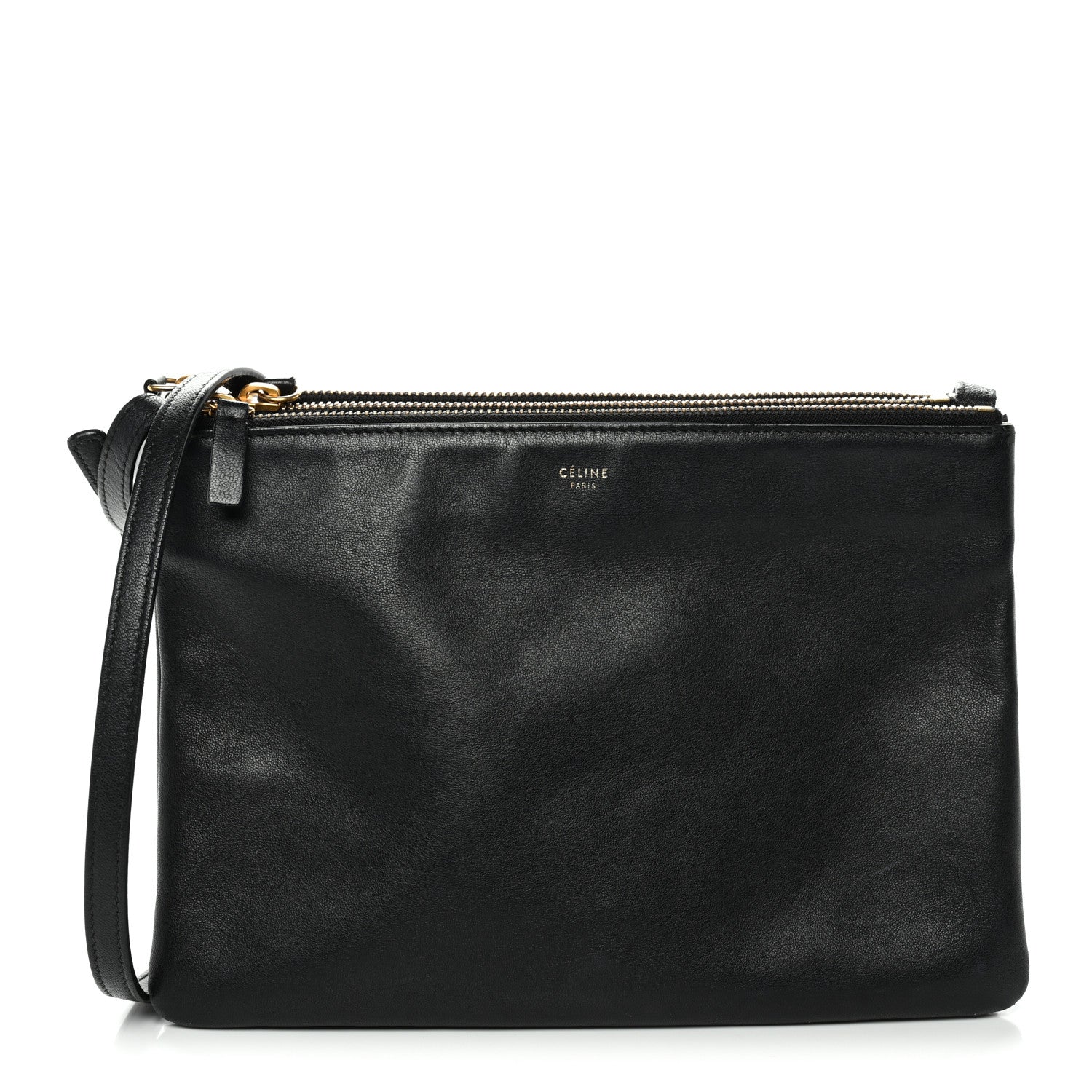Celine Lambskin Large Trio Crossbody Bag Black 1 of 13