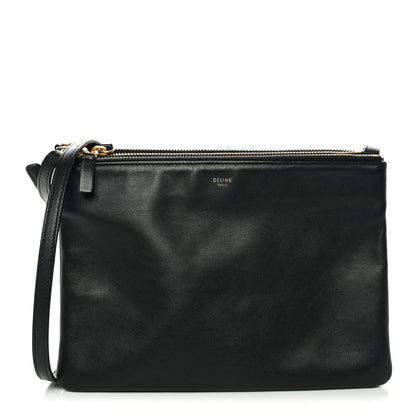 Celine Lambskin Large Trio Crossbody Bag Black 1 of 13