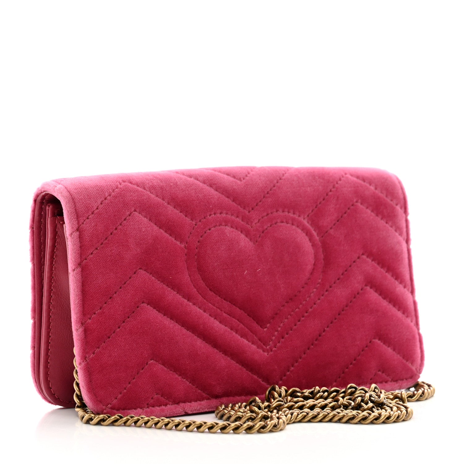 Gucci Velvet Matelasse Love Embroidered GG Marmont Mini Bag Light Raspberry Rose 3 of 9
