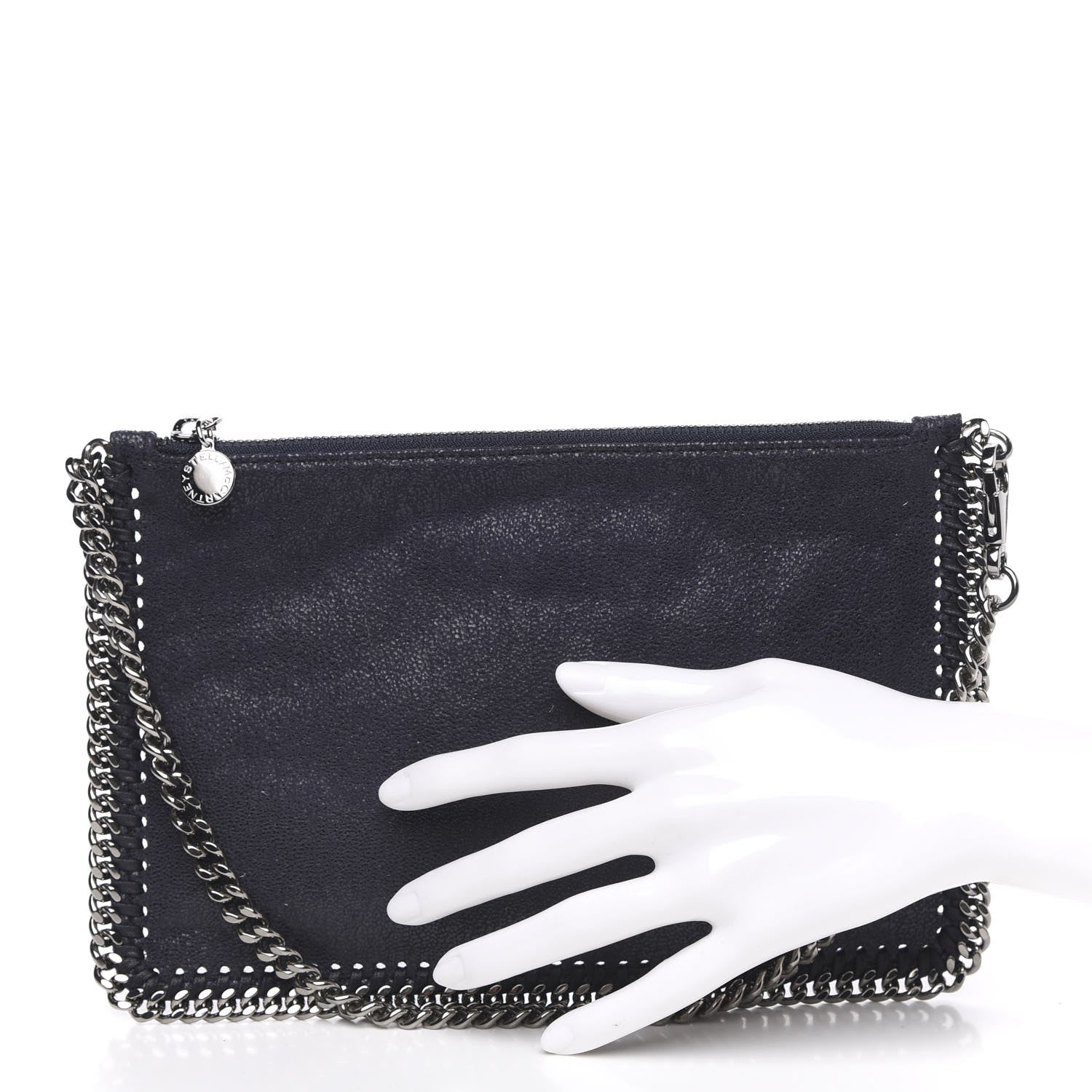 Stella McCartney Shaggy Deer Falabella Clutch Navy 2 of 8