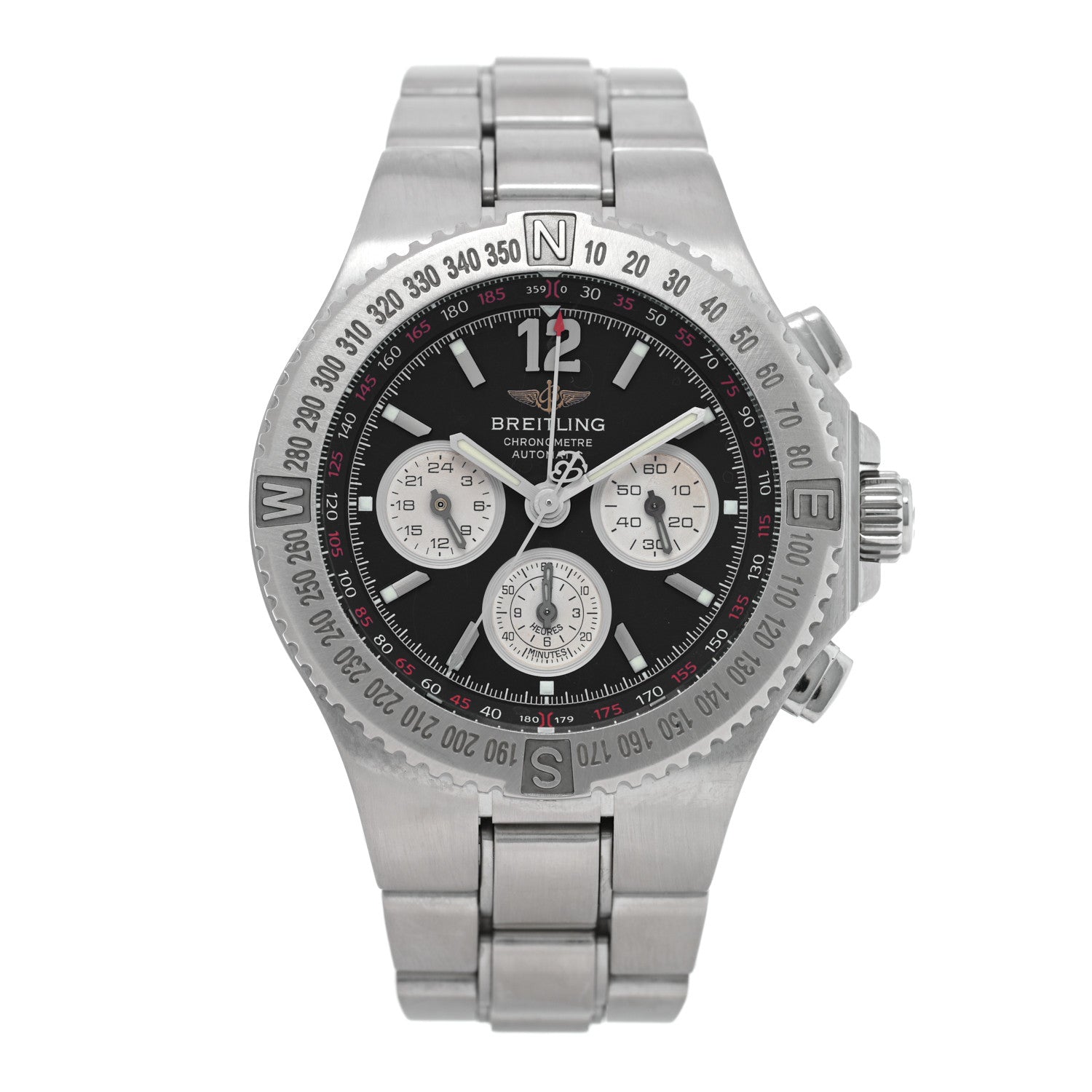 Breitling Stainless Steel 45mm Hercules Chronograph Automatic Watch Black A39363 1 of 5