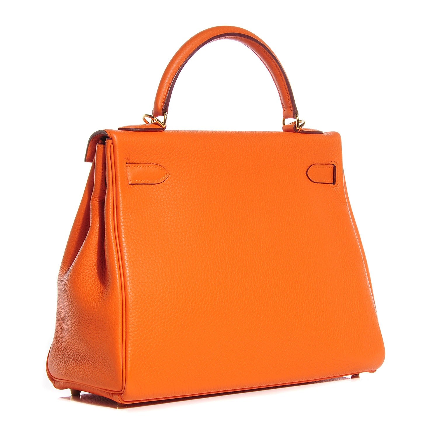 Hermes Taurillon Clemence Kelly Retourne 32 Orange 3 of 25