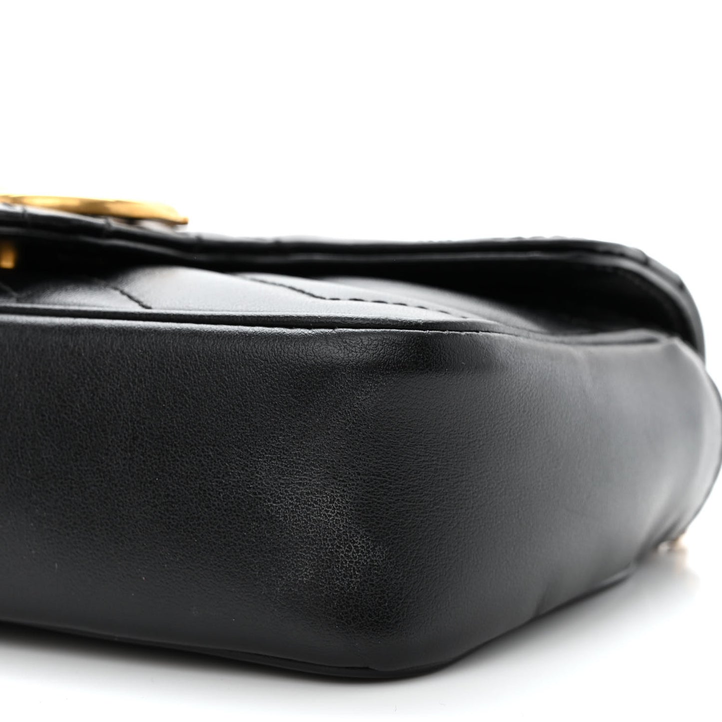 Calfskin Matelasse Super Mini GG Marmont Shoulder Bag Black