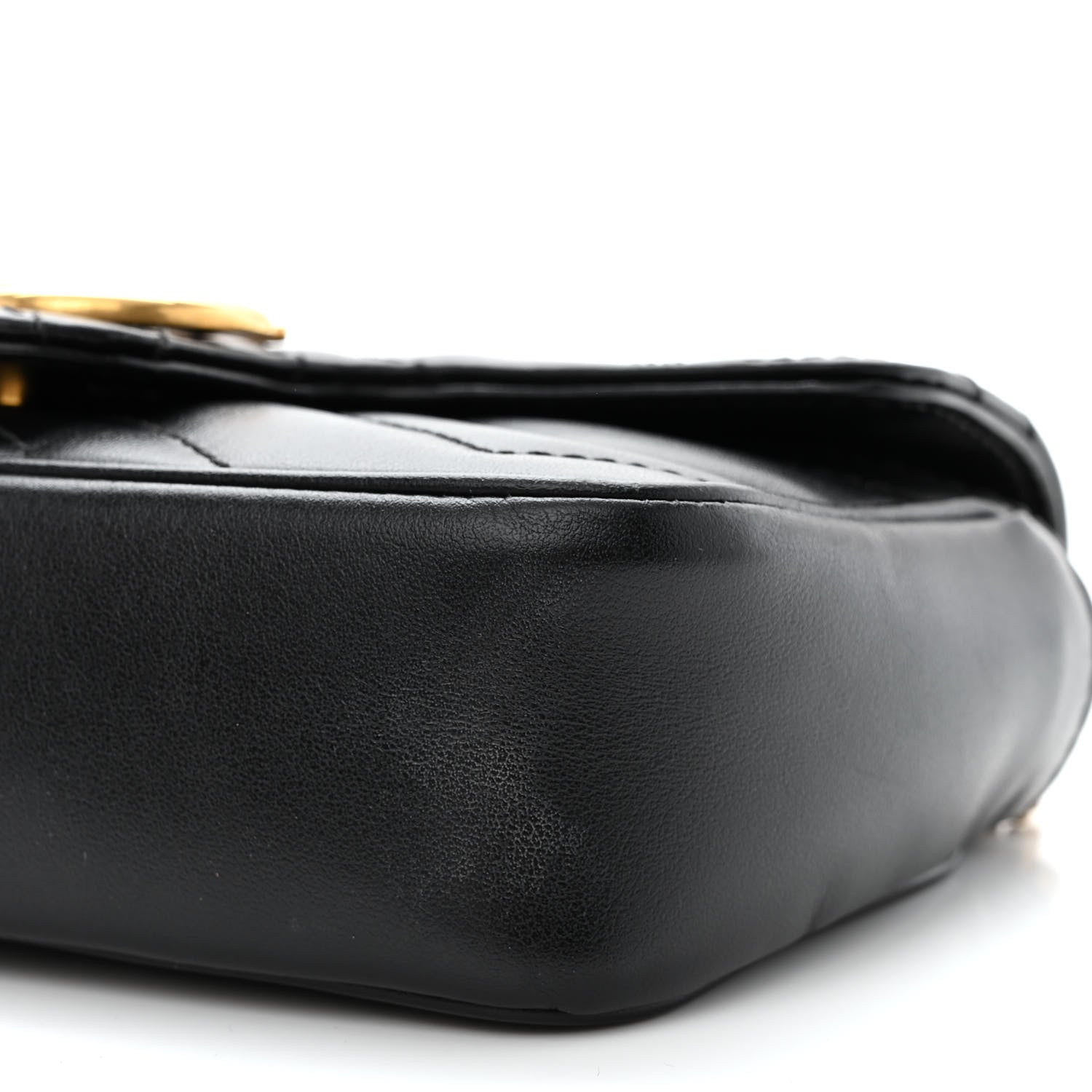 Gucci Calfskin Matelasse Super Mini GG Marmont Shoulder Bag Black 10 of 10