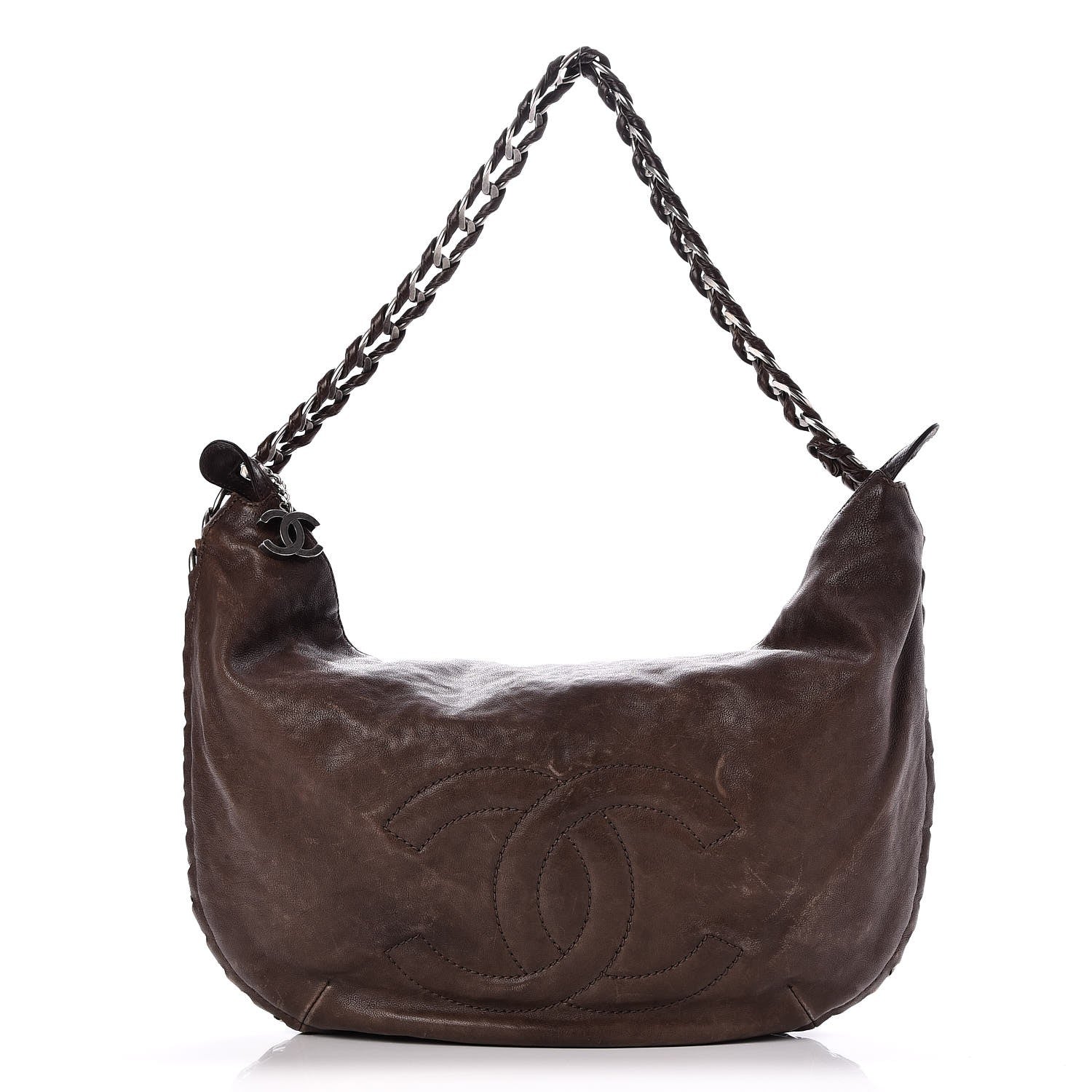 Chanel Calfskin Modern Chain Hobo Brown 1 of 10