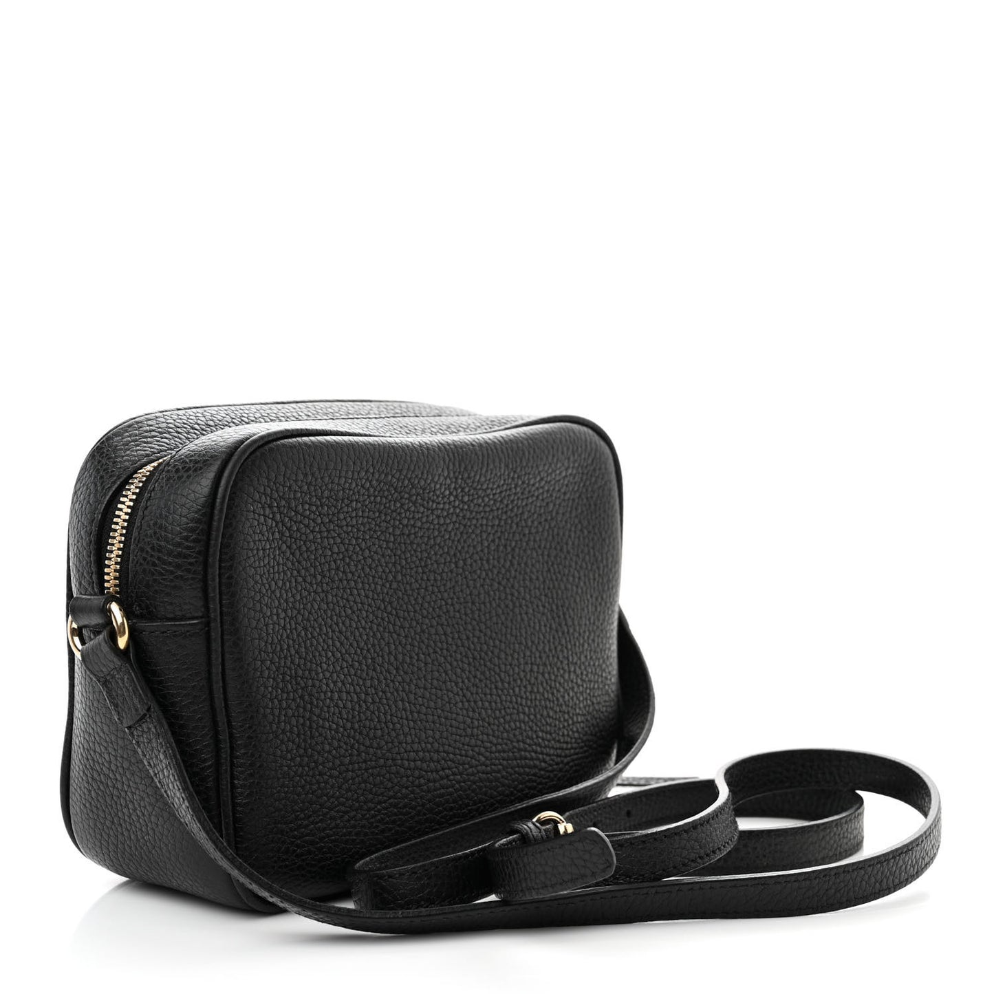 Pebbled Calfskin Small Soho Disco Bag Black