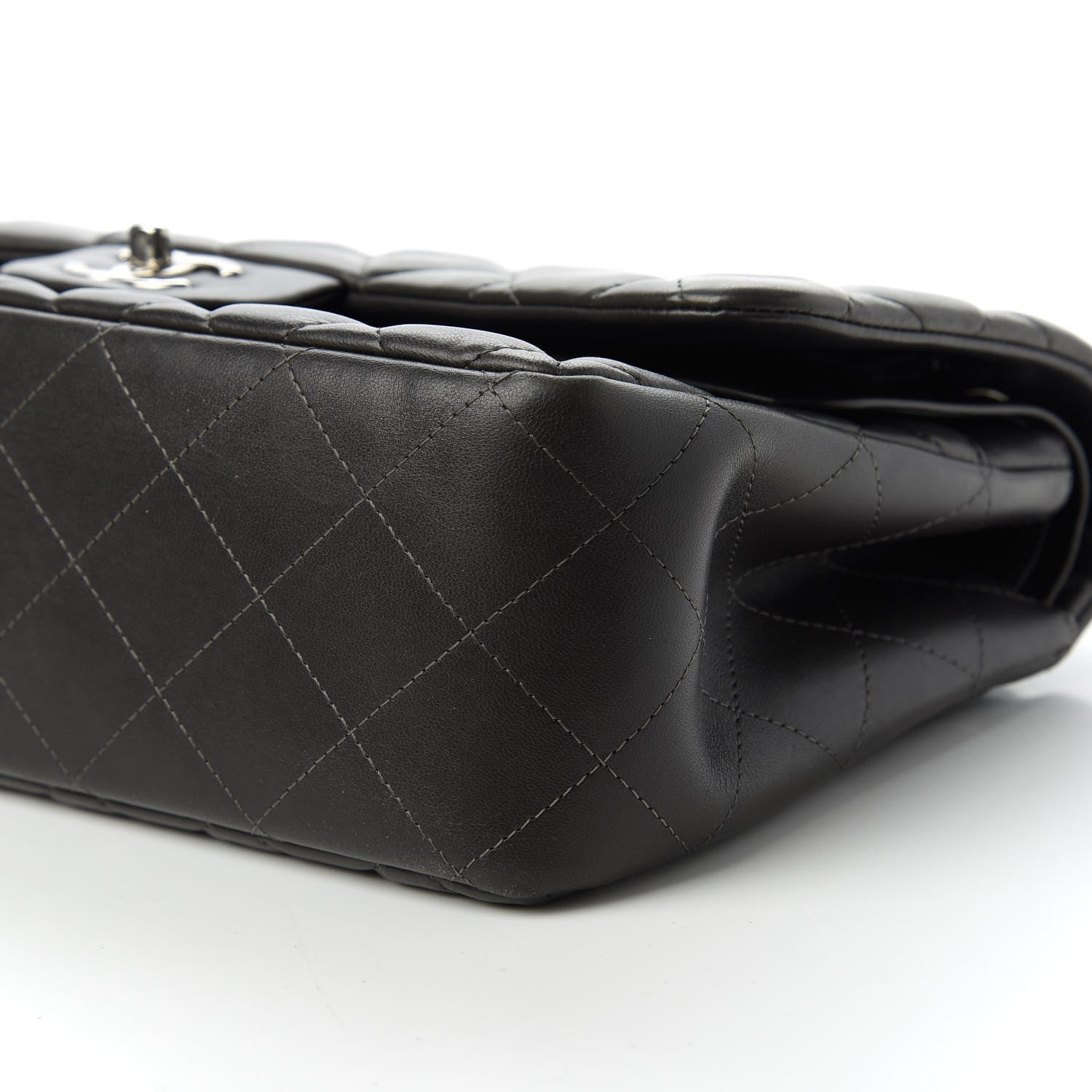 Chanel Lambskin Quilted Jumbo Double Flap Black 7 of 10