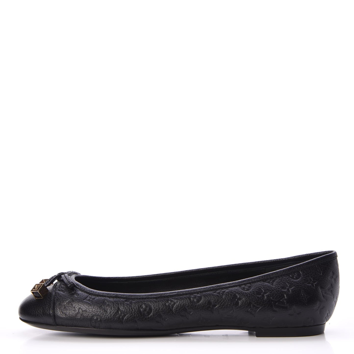 Calfskin Monogram Embossed Debbie Ballerina Flats 38 Black
