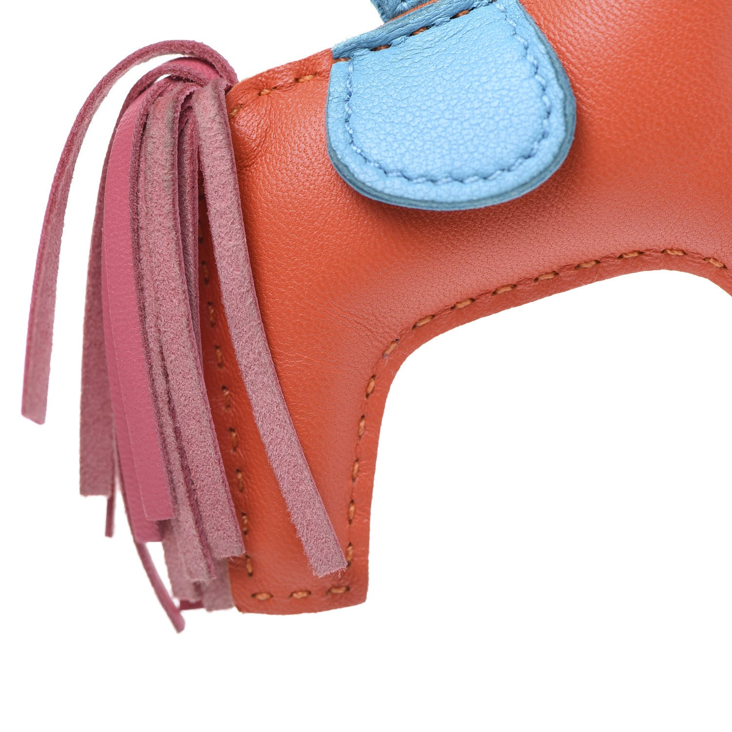 Hermes Milo Lambskin Grigri Rodeo Horse Bag Charm PM Orange Bleu Zanzibar Rose Azalee 6 of 7