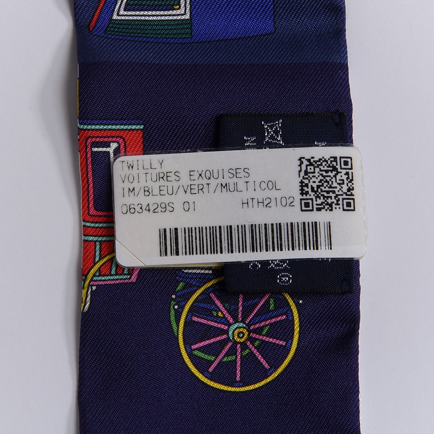 Silk Les Voitures Exquises Twilly Bleu Vert Multicolor