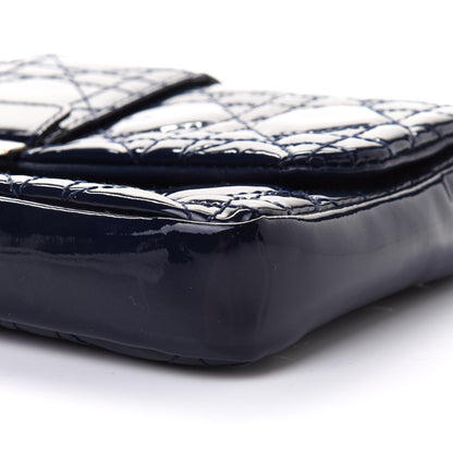 Christian Dior Patent Cannage New Lock Pouch Navy Blue 10 of 11
