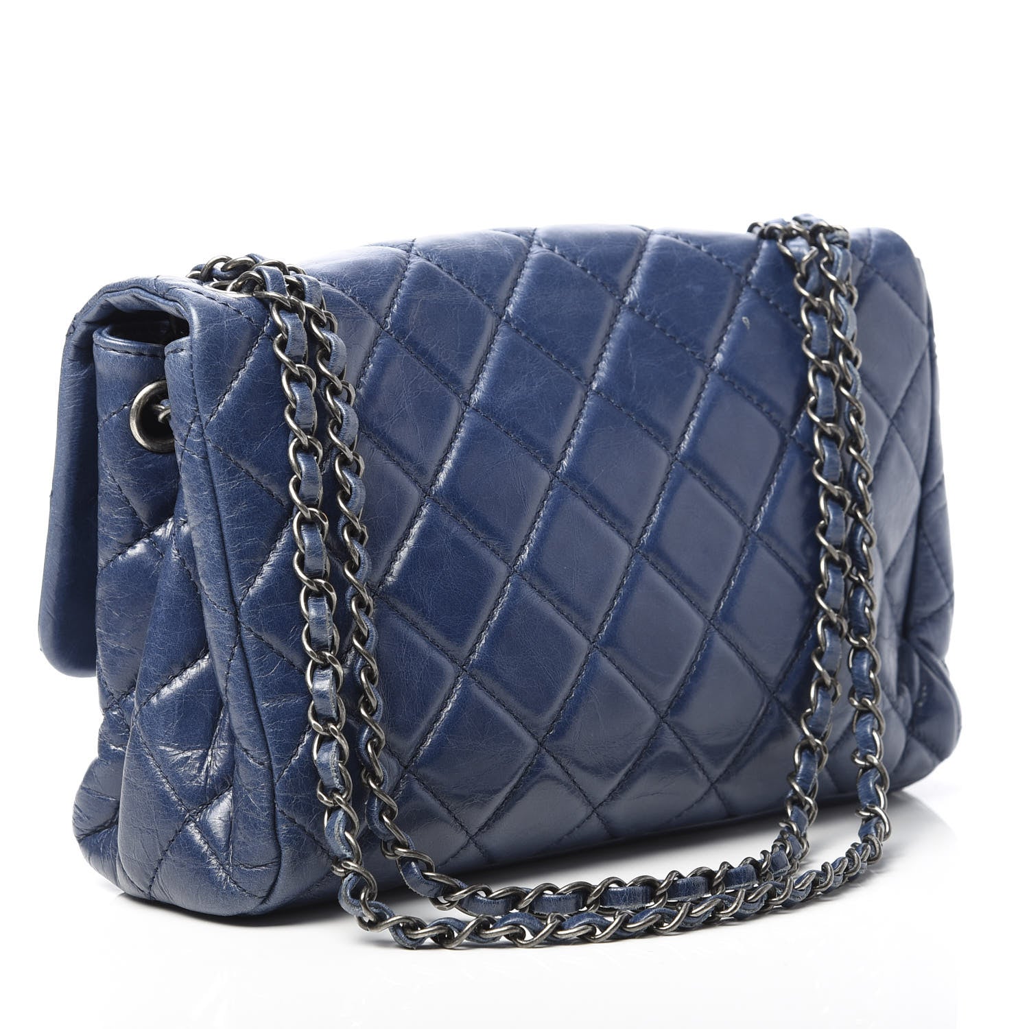 Chanel Glazed Calfskin Quilted Large Coco Soft Flap Navy 3 of 11