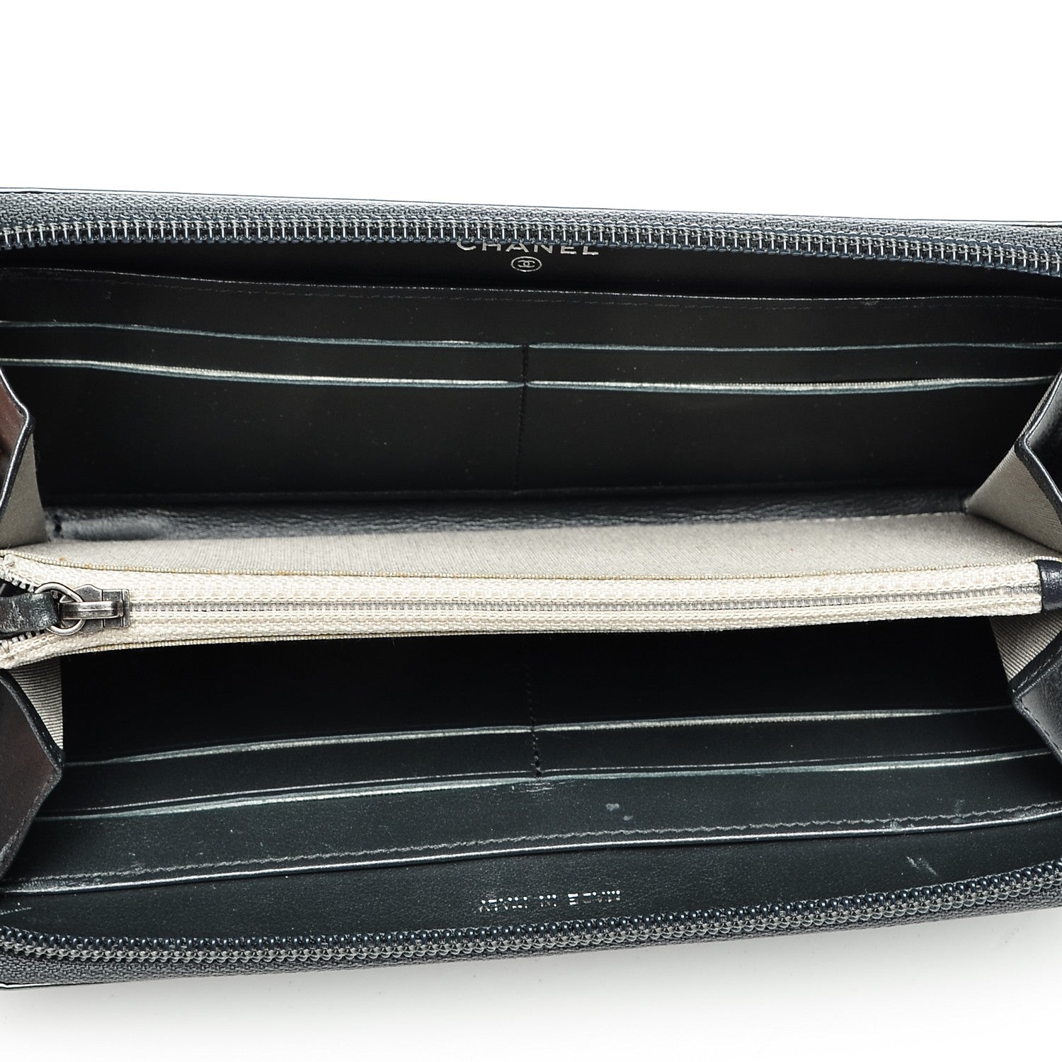 Chanel Glazed Calfskin Boy Zip Around Wallet Grey 5 of 11