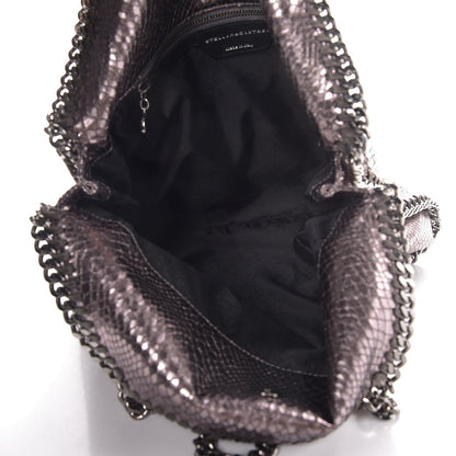 Stella McCartney Metallic Snakeskin Effect Falabella Fold Over Tote Grey 6 of 9