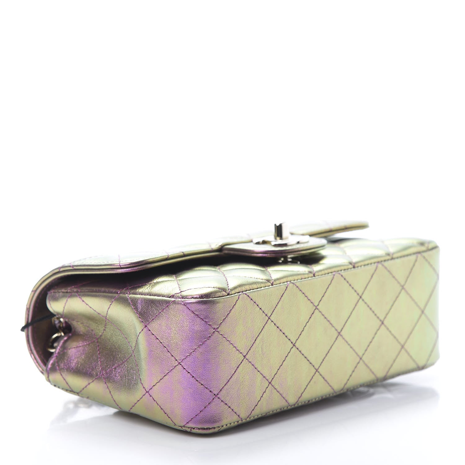 Chanel Iridescent Lambskin Quilted Mini Rectangular Flap Purple 4 of 12