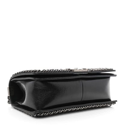 Chanel Glazed Calfskin Quilted Medium Boy Chained Flap Black 4 of 11